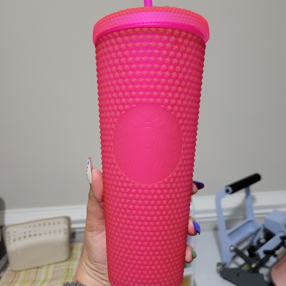 Venti Hot Pink Studded Starbucks Cup